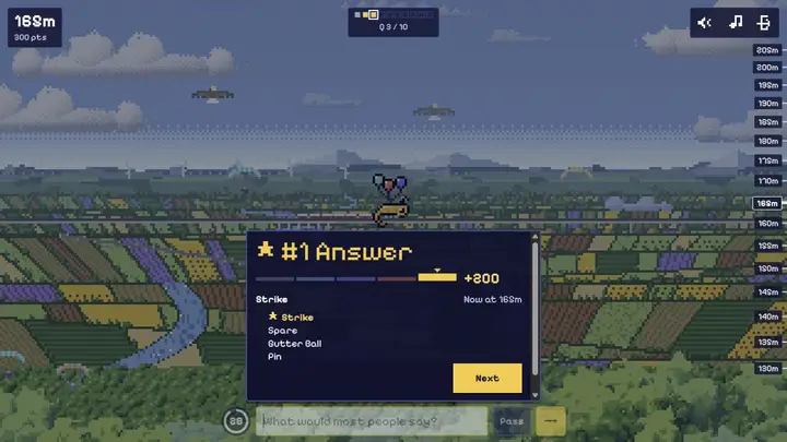 Strike earns the number one answer in Noillirk as the scene changes to a stadium
